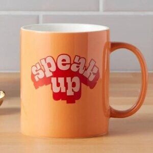 NWT Room Essentials "Speak Up" Coffee Mug Hot Cold Tea Beverage Ceramic 70s